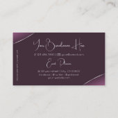 Carte De Visite Noble violet avec diamants de décoration en argent (Dos)