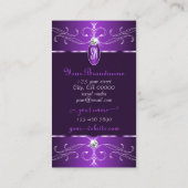Carte De Visite Noble violet foncé Lilac Ornement Ornat Initiales (Dos)
