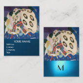 Carte De Visite NOCTURNE AVEC MASQUES / Monogramme mascarade vénit (Devant / Derrière)