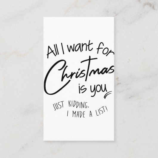 Carte De Visite Noël (Devant)