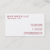 Carte De Visite noël. (Dos)