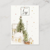 Carte De Visite Noël Arbre Maisons Logo Neige Porte-cheveux (Devant)