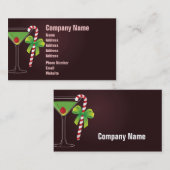 Carte De Visite Noël de cocktail de sucre de canne (Devant / Derrière)