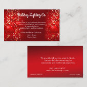 Carte De Visite Noël, Éclairage de vacances, Décorations, Personna (Devant / Derrière)