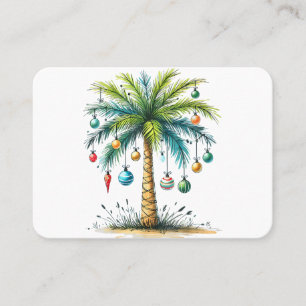 Carte De Visite Noël en Décembre Noël Tropical de Plage Palmier