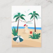 Carte De Visite Noël en juillet Fête d'été de la famille moderne (Dos)