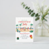 Carte De Visite Noël en juillet Fête d'été de la famille moderne (Debout devant)