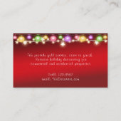 Carte De Visite Noël, Entreprise de décoration professionnelle (Dos)