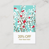 Carte De Visite Noël Holly Branches rabais Coupon affaires (Devant)