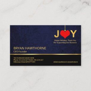 Carte De Visite Noël Joyeux Fêtes Salutations PDG Entrepreneur