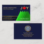 Carte De Visite Noël Joyeux Fêtes Salutations Propriétaire de déma (Devant / Derrière)