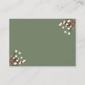 Carte De Visite Noël Mariage d'hiver RSVP Menu Choix (Dos)