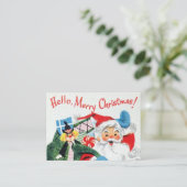 Carte De Visite Noël Noël Noël à Père Noël (Debout devant)