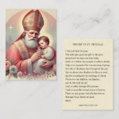 Carte De Visite Noël Saint Nicolas. Jour de la fête du bébé Jésus (Devant / Derrière)