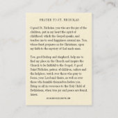 Carte De Visite Noël Saint Nicolas. Jour de la fête du bébé Jésus (Dos)