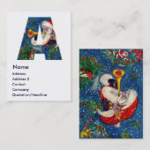 CARTE DE VISITE NOËL UNE LETTRE / PÈRE NOËL BUGLER MONOGRAM (Devant / Derrière)