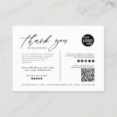 Carte De Visite Noël Vacances Modernes Merci d'entreprise (Dos)