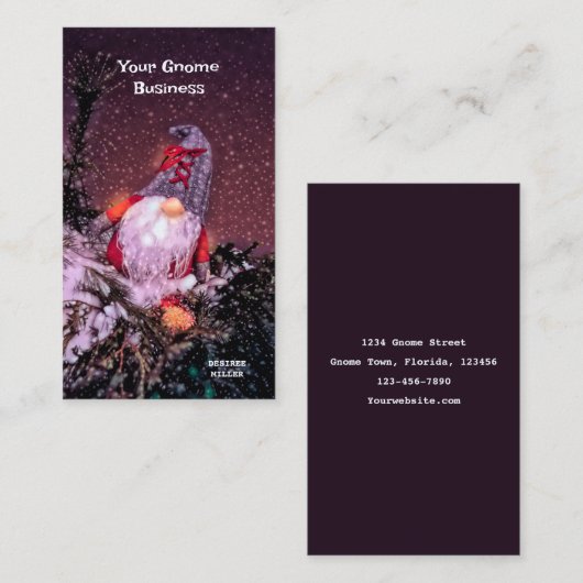 Carte De Visite Noël Vacances Parties scintillant neige mignonne G (Devant / Derrière)