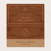 Carte De Visite Noeud Brown en bois avec logo (Extérieur déplié)
