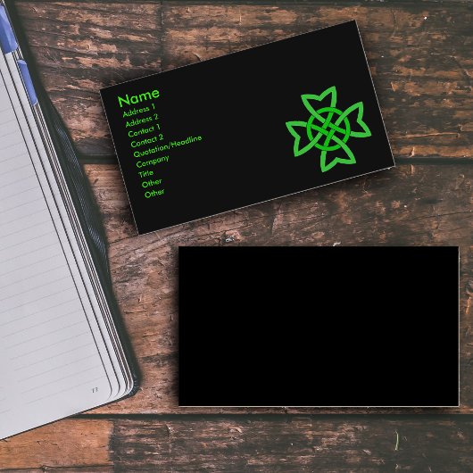 Carte De Visite Noeud celtique irlandais vert