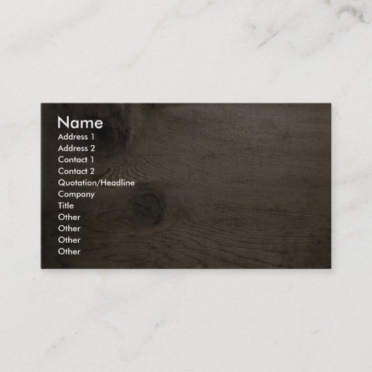 Carte De Visite Noeud en bois (Devant)