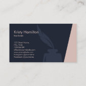 Carte De Visite Noeud moderne professionnel de la marine Blush (Dos)