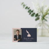 Carte De Visite Noeud moderne professionnel de la marine Blush (Debout devant)