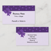 Carte De Visite Nœud Violet Élégant avec Points (Devant / Derrière)