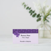 Carte De Visite Nœud Violet Élégant avec Points (Debout devant)