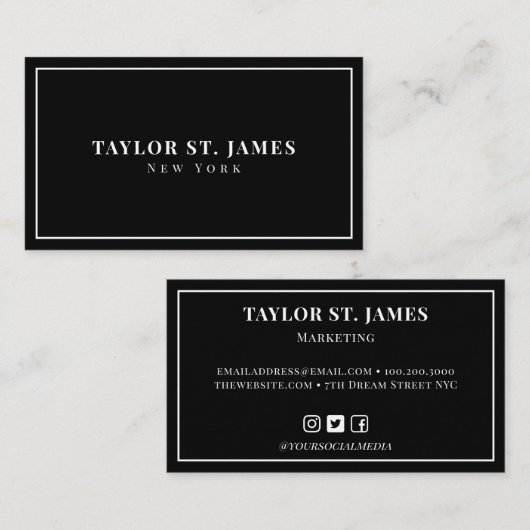 Carte de visite noir (Devant / Derrière)