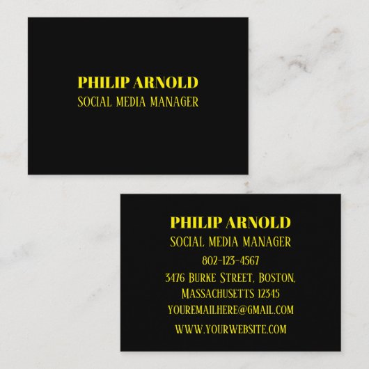 Carte de visite noir (Devant / Derrière)