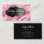 Carte de visite noir à huile rose Agate (Devant / Derrière)