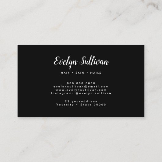 Carte de visite noir à huile rose Agate (Dos)