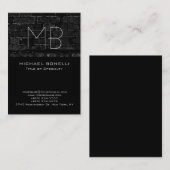 Carte de visite noir à mur de brique moderne (Devant / Derrière)