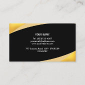 Carte De Visite Noir Abstrait et or (Dos)