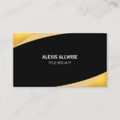 Carte De Visite Noir Abstrait et or (Devant)