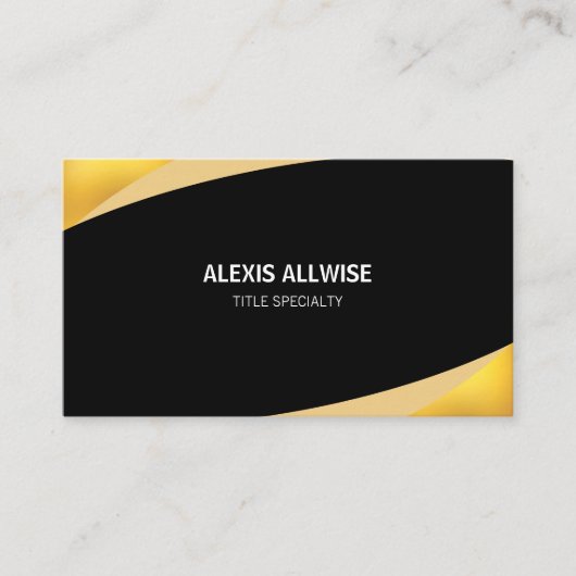 Carte De Visite Noir Abstrait et or (Devant)