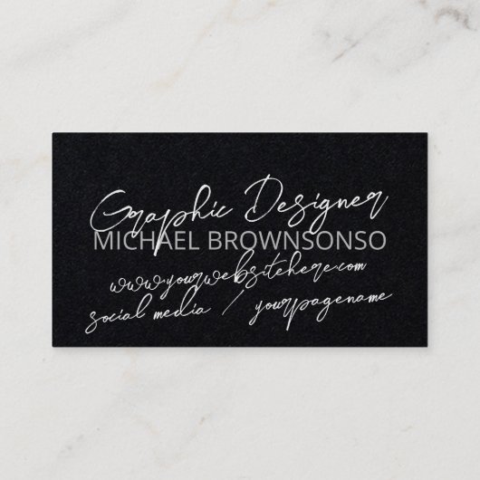 Carte De Visite Noir Abstrait fonctionnel (Dos)