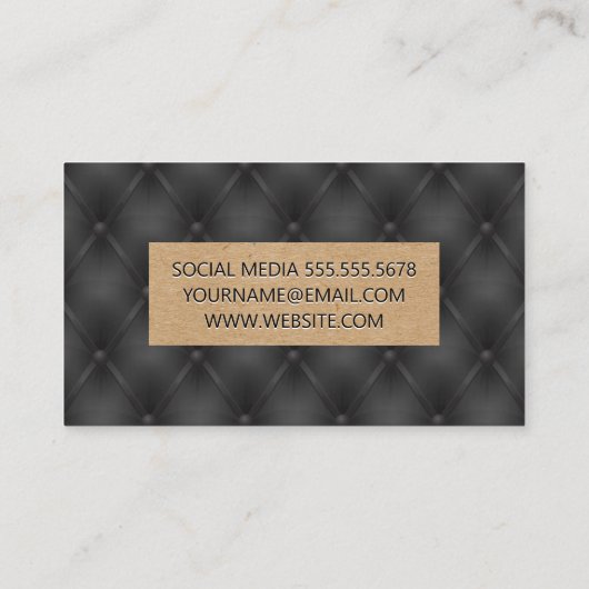 Carte De Visite Noir ajouté | Texture Brown (Dos)
