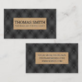 Carte De Visite Noir ajouté | Texture Brown (Devant / Derrière)