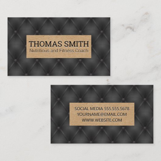 Carte De Visite Noir ajouté | Texture Brown (Devant / Derrière)