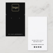 Carte De Visite Noir Ajouter Logo Collier Collier Écouteur Porte-o (Devant / Derrière)