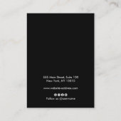 Carte De Visite Noir Ajouter Logo Signature Script d'oreille Bijou (Dos)