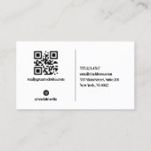 Carte De Visite Noir Ajouter logo Social Media Networking Photo (Dos)