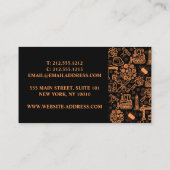 Carte De Visite noir Architectural Blueprint Motif ingénieur (Dos)