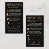 Carte De Visite Noir avant l'enseignement post-soin Spray Tan (Devant / Derrière)