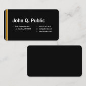 Carte De Visite Noir avec bande orange (Devant / Derrière)