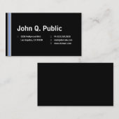 Carte De Visite Noir avec bandes bleues (Devant / Derrière)