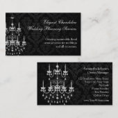 Carte De Visite Noir avec la silhouette blanche de lustre (Devant / Derrière)