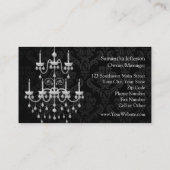 Carte De Visite Noir avec la silhouette blanche de lustre (Dos)